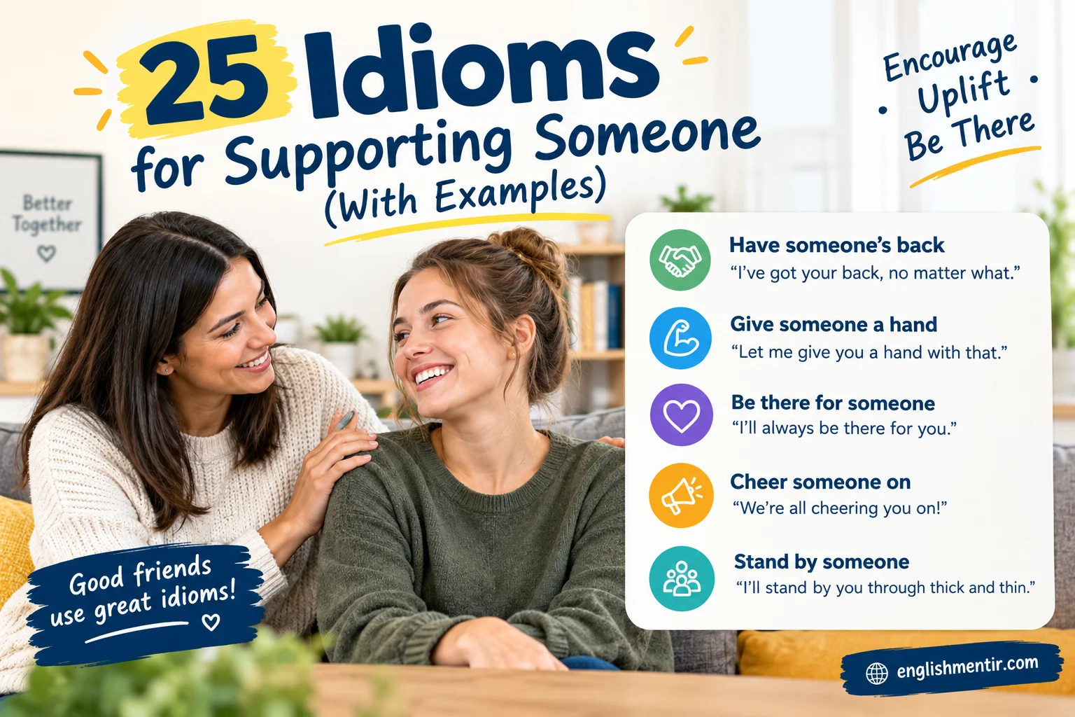 Idioms for Supporting Someone